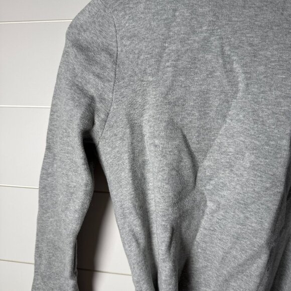 Loft Cardigan Light Gray Sweater with Accent Interior Navy & White Stripe XS - Picture 7 of 12